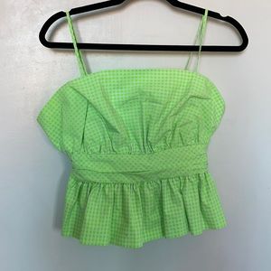 Zara green gingham top